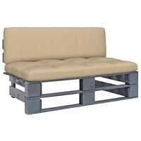 vidaXL Mittensektion till pallsoffa grå impregnerad furu