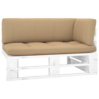 vidaXL Hörnsektion till pallsoffa vit impregnerad furu