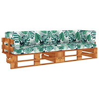 vidaXL Pallsoffa 2-sits med dynor honungsbrun impregnerad furu