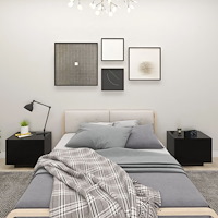 vidaXL Sängbord svart 100x35x40 cm konstruerat trä