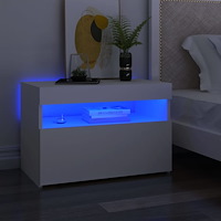 vidaXL Sängbord med LED-belysning vit 60x35x40 cm konstruerat trä