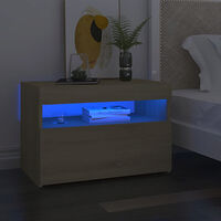 vidaXL Sängbord med LED-belysning sonoma-ek 60x35x40cm konstruerat trä