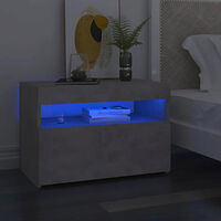 vidaXL Sängbord med LED-belysning betonggrå 60x35x40 cm