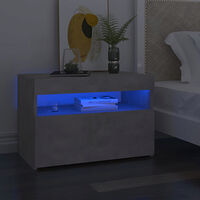 vidaXL Sängbord med LED-belysning 2 st betonggrå 60x35x40 cm