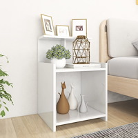 vidaXL Sängbord vit högglans 40x35x60 cm konstruerat trä