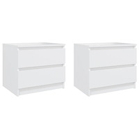 vidaXL Sängbord 2 st vit 50x39x43,5 cm konstruerat trä