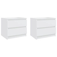 vidaXL Sängbord 2 st vit 50x39x43,5 cm konstruerat trä