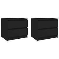 vidaXL Sängbord 2 st svart 50x39x43,5 cm konstruerat trä