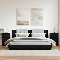 vidaXL Sängbord 2 st svart 40x35x62,5 cm konstruerat trä