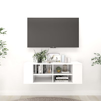 vidaXL Väggmonterad tv-bänk vit 102x35x35 cm konstruerat trä