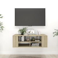 vidaXL Väggmonterat tv-skåp sonoma-ek 102x35x35 cm konstruerat trä