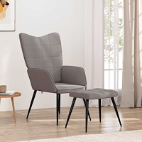 vidaXL Vilstol med fotpall taupe tyg