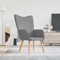 vidaXL Vilstol ljusgrå tyg