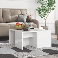 vidaXL Soffbord 4 delar vit högglans 33x33x33 cm konstruerat trä