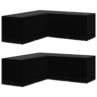 vidaXL Överdrag för trädgårdsmöbler 2 st L-formade 250x250x90 cm
