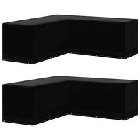 vidaXL Överdrag för trädgårdsmöbler 2 st L-formade 250x250x90 cm