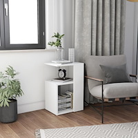 vidaXL Sidobord vit 36x30x56 cm konstruerat trä