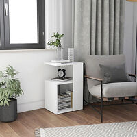 vidaXL Sidobord vit 36x30x56 cm konstruerat trä