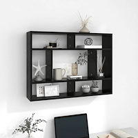 vidaXL Vägghylla svart 75x16x55 cm konstruerat trä
