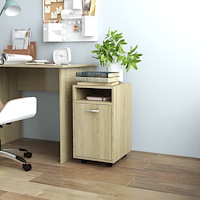 vidaXL Skänk med hjul sonoma-ek 33x38x60 cm konstruerat trä