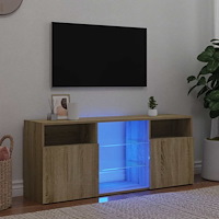 vidaXL TV-bänk med LED-belysning sonoma-ek 120x30x50 cm