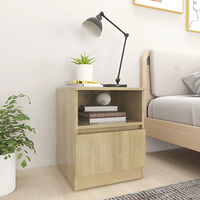 vidaXL Sängbord sonoma-ek 40x40x50 cm konstruerat trä