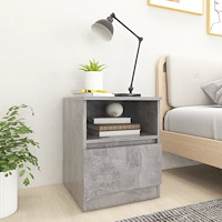 vidaXL Sängbord betonggrå 40x40x50 cm konstruerat trä