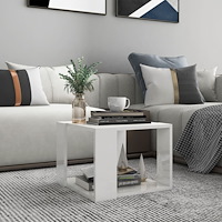 vidaXL Soffbord vit högglans 40x40x43 cm konstruerat trä