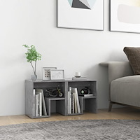 vidaXL Sängbord 2 st betonggrå 40x30x40 cm konstruerat trä
