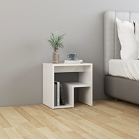 vidaXL Sängbord vit högglans 40x30x40 cm konstruerat trä
