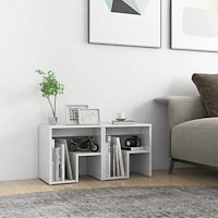 vidaXL Sängbord 2 st vit högglans 40x30x40 cm konstruerat trä