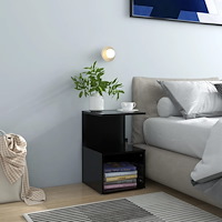 vidaXL Sängbord 2 st svart 35x35x55 cm konstruerat trä