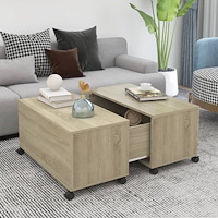 vidaXL Soffbord sonoma-ek 75x75x38 cm konstruerat trä