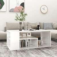 vidaXL Soffbord vit högglans 100x50x40 cm konstruerat trä