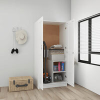 vidaXL Garderob vit 82,5x51,5x180 cm konstruerat trä