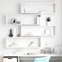 vidaXL Vägghylla kub 4st vit högglans 100x15x30cm konstruerat trä