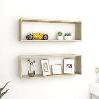 vidaXL Vägghylla kubformad 2 st sonoma-ek 80x15x26,5cm konstruerat trä