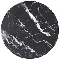 vidaXL Bordsskiva svart Ø60x0,8 cm härdat glas med marmortextur