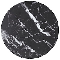 vidaXL Bordsskiva svart Ø90x1 cm härdat glas med marmortextur
