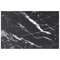 vidaXL Bordsskiva svart 100x62 cm 8 mm härdat glas med marmortextur
