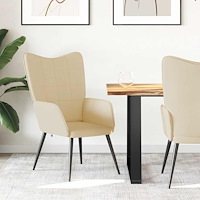 vidaXL Vilstol gräddvit tyg