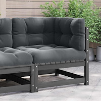 vidaXL Hörnsoffa för trädgården med antracit dynor massiv furu