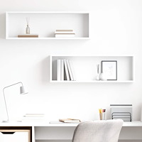 vidaXL Vägghylla kubformad 2 st vit 80x15x26,5 cm konstruerat trä