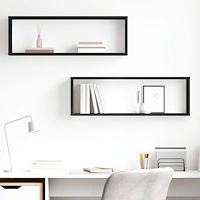 vidaXL Vägghylla kubformad 2 st svart 80x15x26,5 cm konstruerat trä