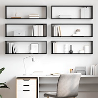 vidaXL Vägghylla kubformad 6 st svart 80x15x26,5 cm konstruerat trä
