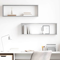 vidaXL Vägghylla kubformad 2 st betonggrå 80x15x26,5cm konstruerat trä