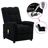 vidaXL Elektrisk massagefåtölj svart tyg