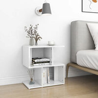 vidaXL Sängbord 2 st vit högglans 50x30x51,5 cm konstruerat trä