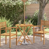 vidaXL Hopfällbart trädgårdsbord Ø60x75 cm massivt eukalyptusträ