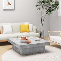 vidaXL Soffbord betonggrå 90x90x28 cm konstruerat trä